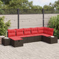 7-piece Garden Sofa Set Brown PE Rattan