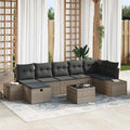 Conjunto de sofá de jardín con cojín 8 pcs Gris ratán sintético