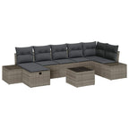 Conjunto de sofá de jardín con cojín 8 pcs Gris ratán sintético