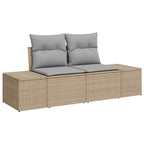 Conjunto de sofá de jardín 8 pcs Beige ratán sintético
