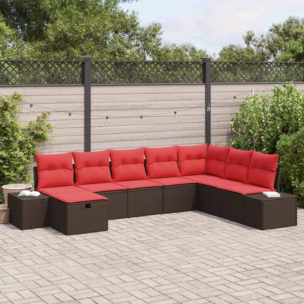 Conjunto de sofá de jardín 7 pcs Beige ratán sintético