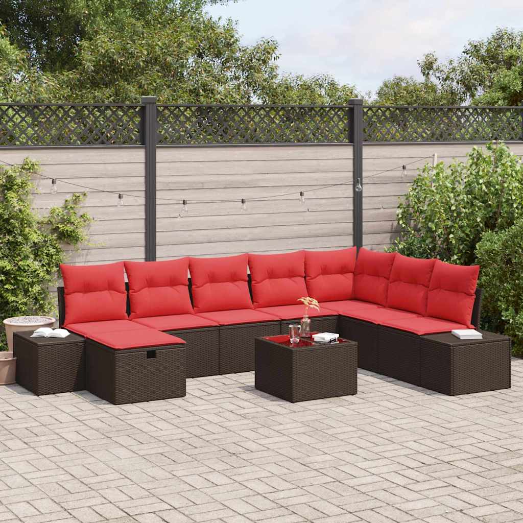 Conjunto de sofá de jardín 7 pcs Beige ratán sintético