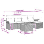 Conjunto de sofás de jardín 6 pcs Gris ratán sintético