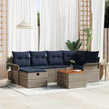 Conjunto de sofás de jardín 7 pcs Gris ratán sintético