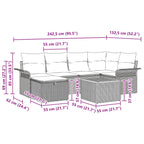 Conjunto de sofás de jardín 7 pcs Negro ratán sintético