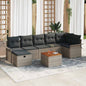 8-Piece Outdoor Sofa Set Beige Poly Rattan