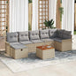 8-Piece Outdoor Sofa Set Beige Poly Rattan