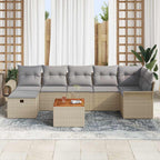 Conjunto de sofás de jardín 8 pcs Beige ratán sintético