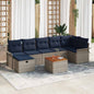 Conjunto de sofás de jardim 8 pçs Cinzento vime sintético