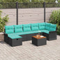 Conjunto de sofás de jardim 8 pçs Cinzento vime sintético