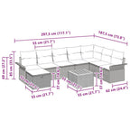 Conjunto de sofás de jardín 9 pcs Beige ratán sintético