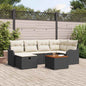 7-piece Outdoor Sofa Set Black Poly Rattan