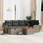 7-piece outdoor sofa set with synthetic rattan, beige