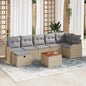 Conjunto de sofás de jardim 8 pçs Bege rotim sintético