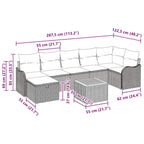 Conjunto de sofás de jardín 8 pcs Beige ratán sintético