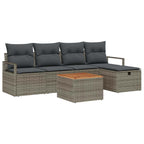 Conjunto de sofás de jardín 6 pcs Gris ratán sintético