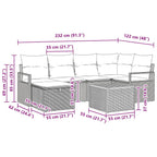 Conjunto de sofás de jardín 7 pcs Beige ratán sintético