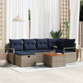 Conjunto de sofás de jardín 7 pcs Gris ratán sintético