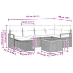 Conjunto de sofás de jardín 7 pcs Gris ratán sintético