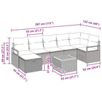 Conjunto de sofás de jardín 8 pcs Beige ratán sintético