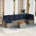 Conjunto de sofás de jardín 8 pcs Gris ratán sintético