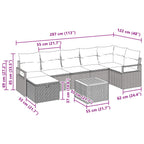 Conjunto de sofás de jardín 8 pcs Gris ratán sintético