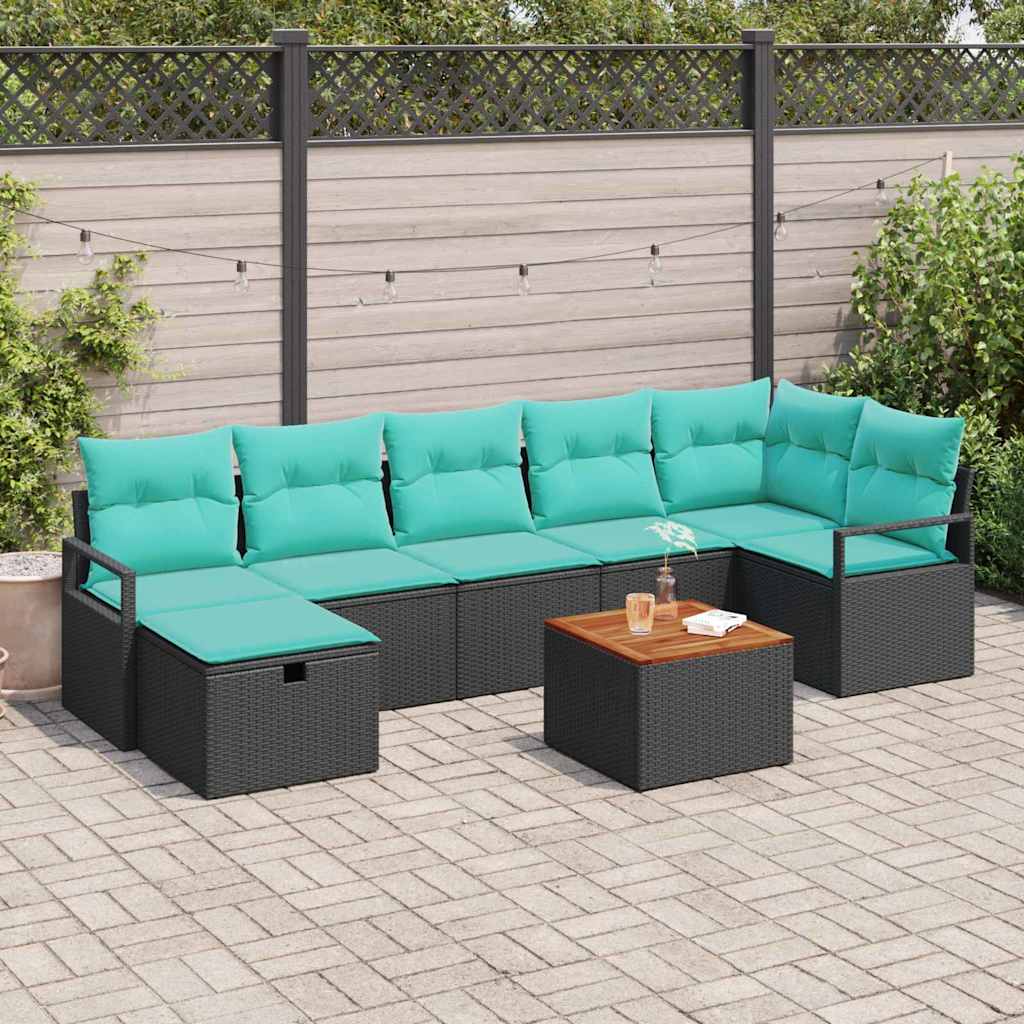 Conjunto de sofás de jardim 8 pçs Cinzento vime sintético