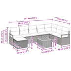 Conjunto de sofás de jardín 9 pcs Gris ratán sintético