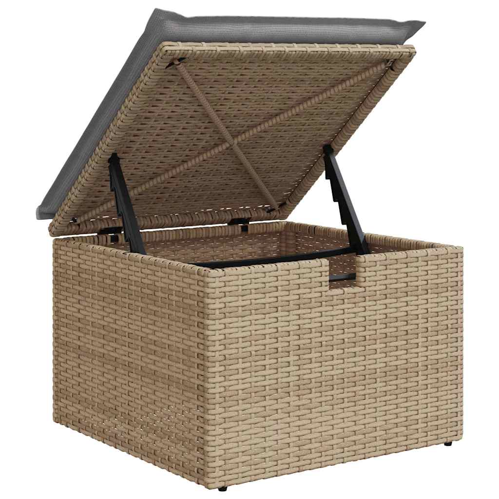 Conjunto de sofás de jardín 9 pcs Beige ratán sintético