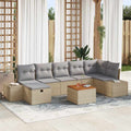 Conjunto de sofás de jardín 8 pcs Beige ratán sintético
