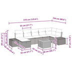 Conjunto de sofás de jardín 8 pcs Beige ratán sintético