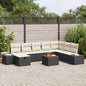 Conjunto de sofás de jardín 9 pcs Beige ratán sintético