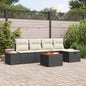 6-Piece Garden Sofa Set Black Poly Rattan
