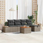 Conjunto de sofás de jardim 5 peças Bege vime sintético