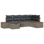 Conjunto de sofás de jardín 6 pcs Gris ratán sintético
