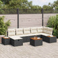 Conjunto de sofá de jardim 6 peças Bege vime sintético