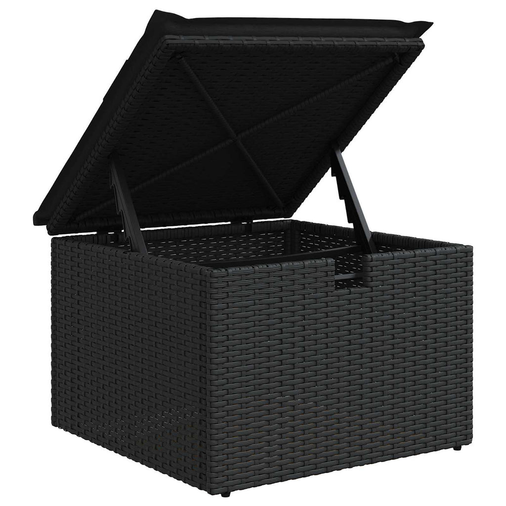 Conjunto de sofá de jardín 6 pcs Negro ratán sintético