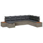 Conjunto de sofás de jardín 9 pcs Gris ratán sintético