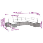 Conjunto de sofás de jardín 9 pcs Gris ratán sintético