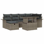 Conjunto de sofás de jardín 7 pcs Gris ratán sintético