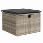 Conjunto de sofá de jardín con cojín 8 pcs Gris claro Poliratán