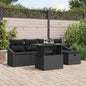 6-Piece Light Grey Poly Rattan Garden Sofa Set with Cushions