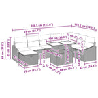 Conjunto de sofá de jardín con cojín 9 pcs Beige Poliratán