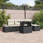 Conjunto de sofá de jardín con cojín 6 pcs Poliratán
