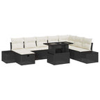 Conjunto de sofá de jardín 11 pcs Negro Poliratán