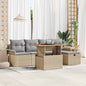6-piece Garden Sofa Set Beige Synthetic Rattan