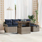 Conjunto de sofás de jardim 6 pcs Cinzento vime sintético
