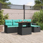 Conjunto de sofás de jardim 6 pcs Cinzento vime sintético