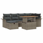 Conjunto de sofás de jardín 7 pcs Gris ratán sintético