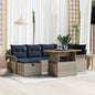 Conjunto de sofás de jardín 7 pcs Gris ratán sintético